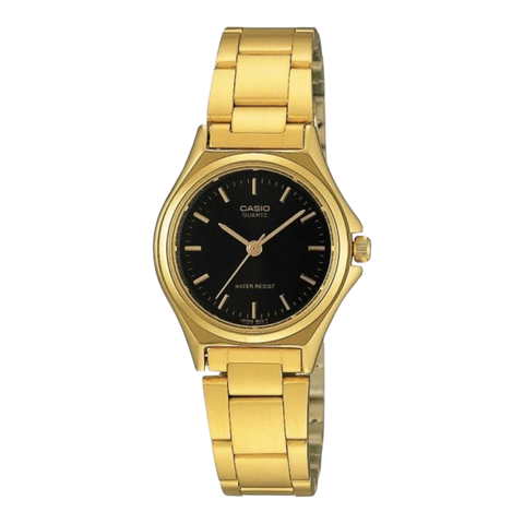 Жіночий годинник CASIO LTP-1130N-1A золотистий з чорним циферблатом LTP-1130N-1A фото
