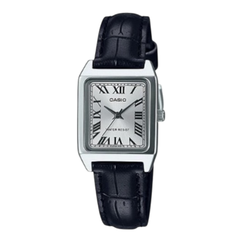 Жіночий годинник CASIO LTP-V007L-7B1 прямокутні з шкіряним ремінцем LTP-V007L-7B1 фото