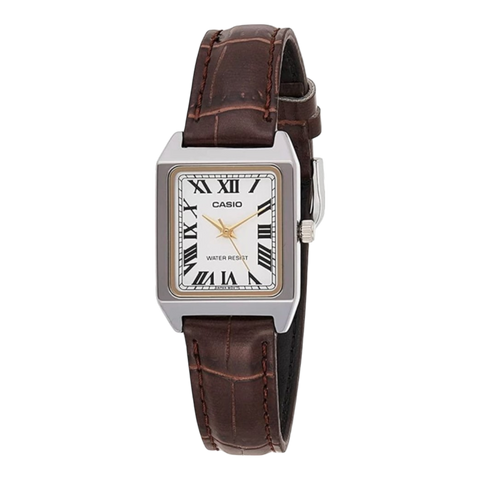 Жіночий годинник CASIO LTP-V007L-7B2UDF прямокутні з шкіряним ремінцем LTP-V007L-7B2UDF фото