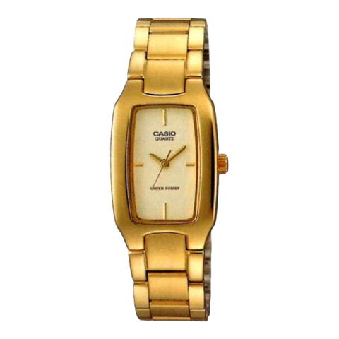 Жіночий годинник CASIO LTP-1165N-9C золотистий прямокутний з золотистим циферблатом LTP-1165N-9C фото