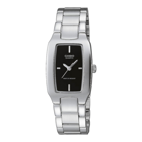 Жіночий годинник CASIO LTP-1165A-1C прямокутний з чорним циферблатом LTP-1165A-1C фото