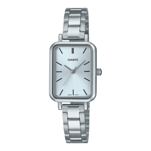 Жіночий годинник CASIO LTP-V009D-2E прямокутний з сірим циферблатом LTP-V009D-2E фото
