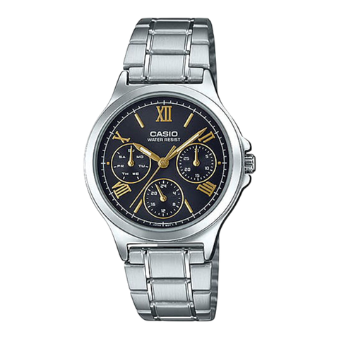 Жіночий годинник CASIO LTP-V300D-1A2 з хронографом та чорним циферблатом LTP-V300D-1A2 фото