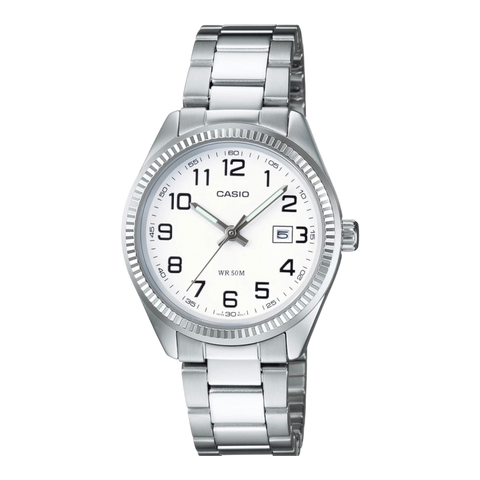 Жіночий годинник CASIO LTP-1302D-7A1VDF сріблястий з білим циферблатом LTP-1302D-7A1VDF фото