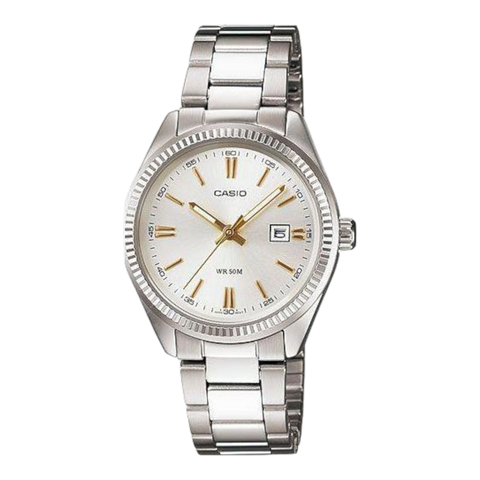 Жіночий годинник CASIO LTP-1302D-7A2 сріблястий з білим циферблатом LTP-1302D-7A2 фото