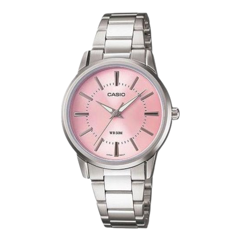 Жіночий годинник CASIO LTP-1303D-4A сріблясті з рожевим циферблатом LTP-1303D-4A фото