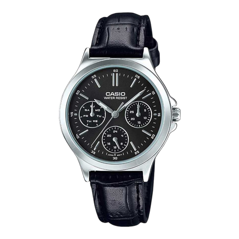 Жіночий годинник CASIO LTP-V300L-1A з хронографом на шкіряному ремінці LTP-V300L-1A фото