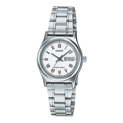 Жіночий годинник CASIO LTP-V006D-7BUDF сріблясті з білим циферблатом LTP-V006D-7BUDF фото